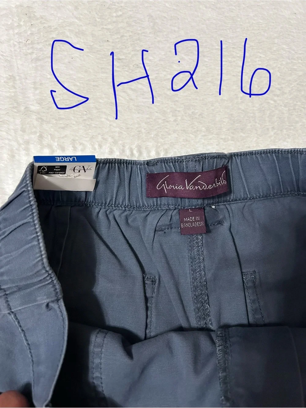 Gloria Vanderbilt Slate Blue Utility Bermuda Shorts